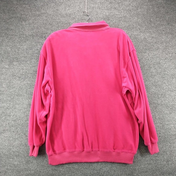 Ivana Womens Fleece Polo Shirt Pink Large Pullover Logo Embroidered Vintage - Picture 4 of 12